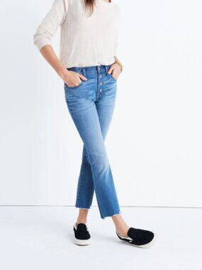 Madewell Cali Demi-Boot Jeans Chewed Hem Edition EUC - Women's Size 31